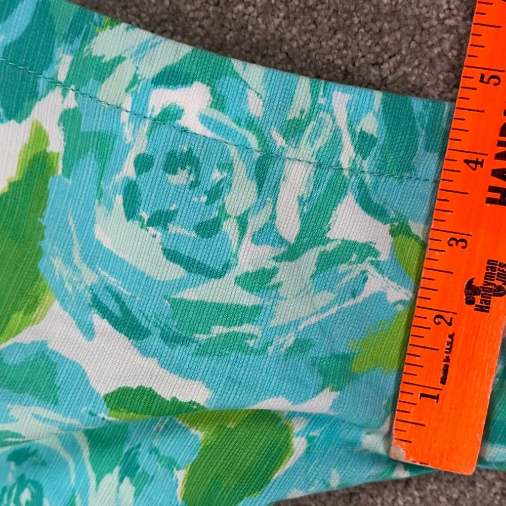 Lilly Pulitzer Womens 4 Callahan Shorts Blue Green‎ Floral Rose Cotton Summer
